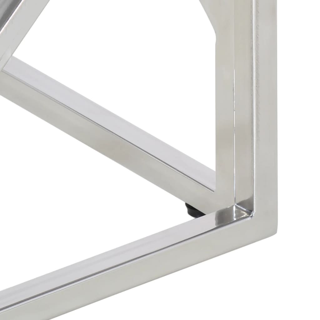 Salontafel roestvrijstaal en gehard glas zilverkleurig is nu te koop bij PeponiXL, paradijselijk wonen!