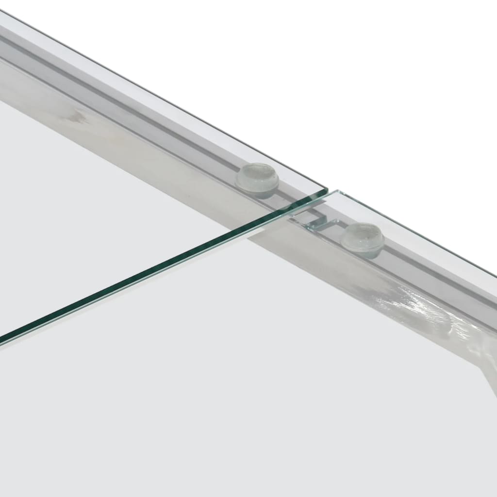 Salontafel roestvrijstaal en gehard glas zilverkleurig is nu te koop bij PeponiXL, paradijselijk wonen!