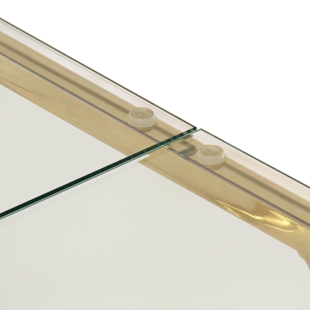 Salontafel roestvrijstaal en gehard glas goudkleurig is nu te koop bij PeponiXL, paradijselijk wonen!