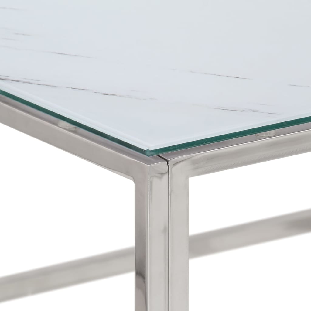 Salontafel roestvrijstaal en gehard glas zilverkleurig is nu te koop bij PeponiXL, paradijselijk wonen!