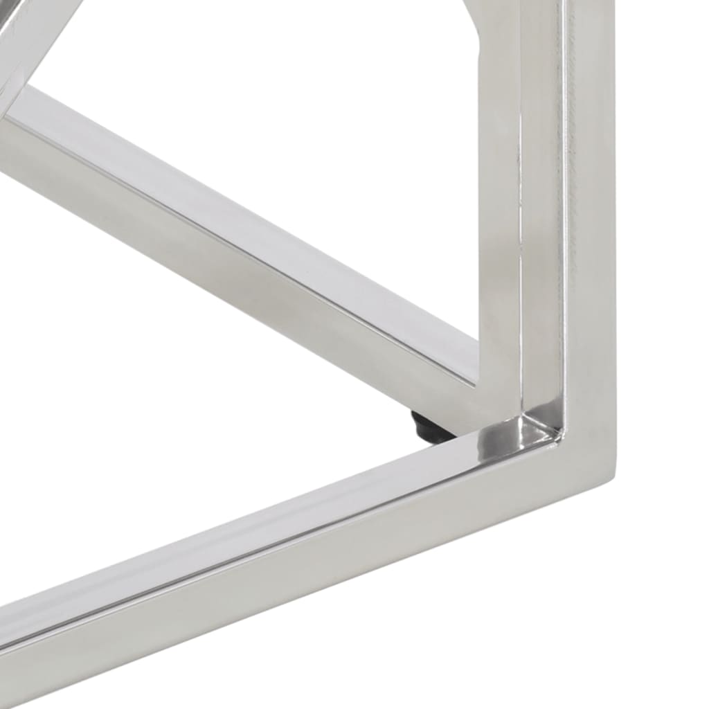 Salontafel roestvrijstaal en gehard glas zilverkleurig is nu te koop bij PeponiXL, paradijselijk wonen!