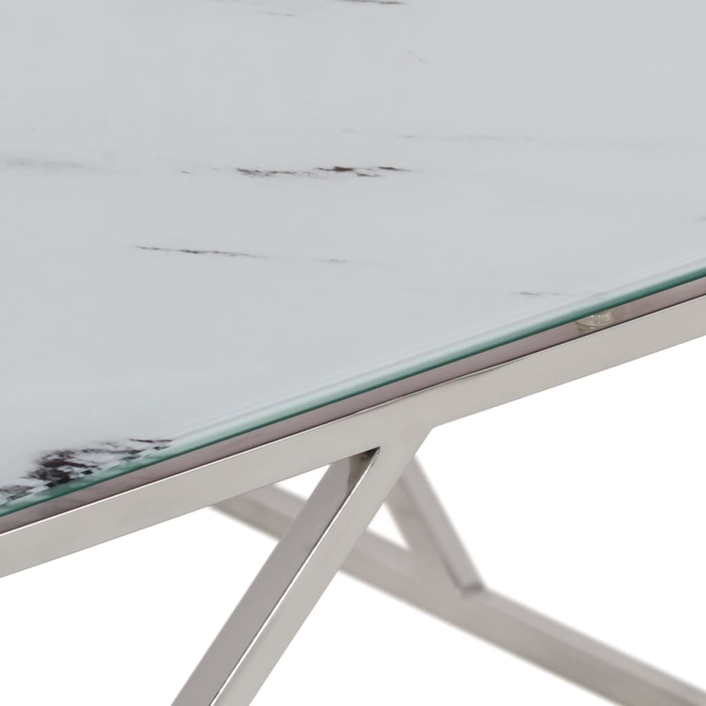Salontafel roestvrijstaal en gehard glas zilverkleurig is nu te koop bij PeponiXL, paradijselijk wonen!
