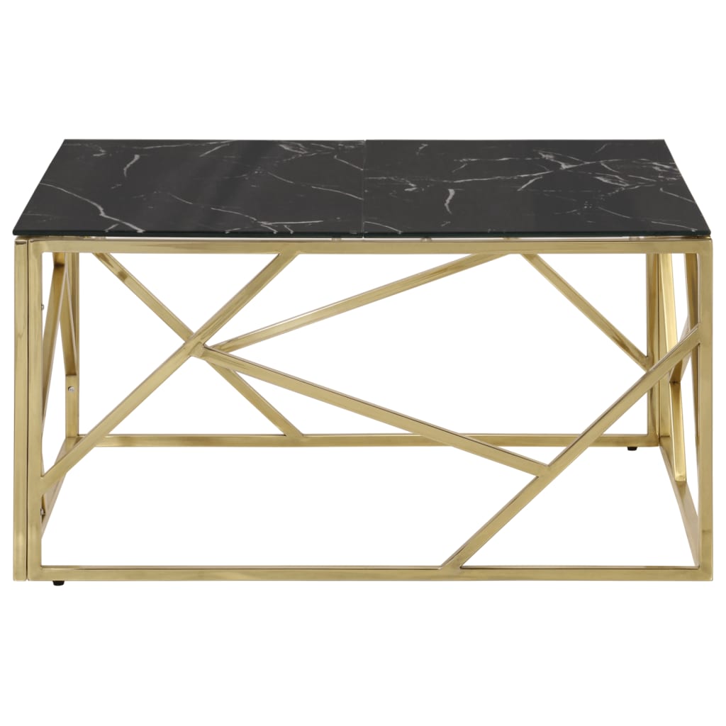 Salontafel roestvrijstaal en gehard glas goudkleurig is nu te koop bij PeponiXL, paradijselijk wonen!