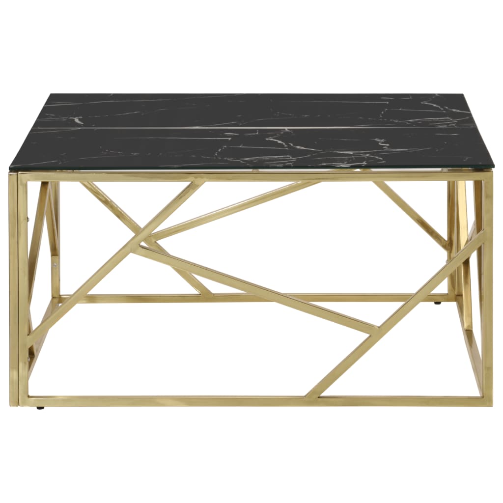 Salontafel roestvrijstaal en gehard glas goudkleurig is nu te koop bij PeponiXL, paradijselijk wonen!