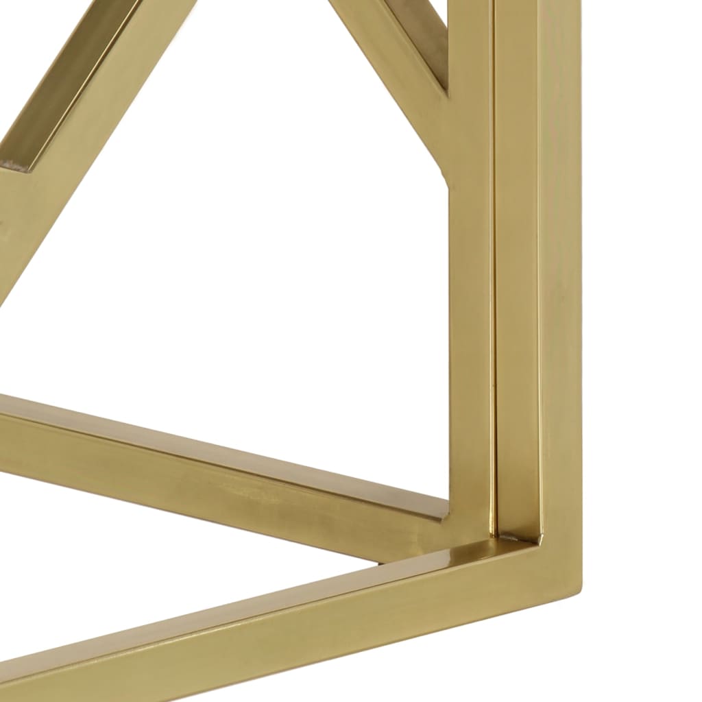 Salontafel roestvrijstaal en gehard glas goudkleurig is nu te koop bij PeponiXL, paradijselijk wonen!