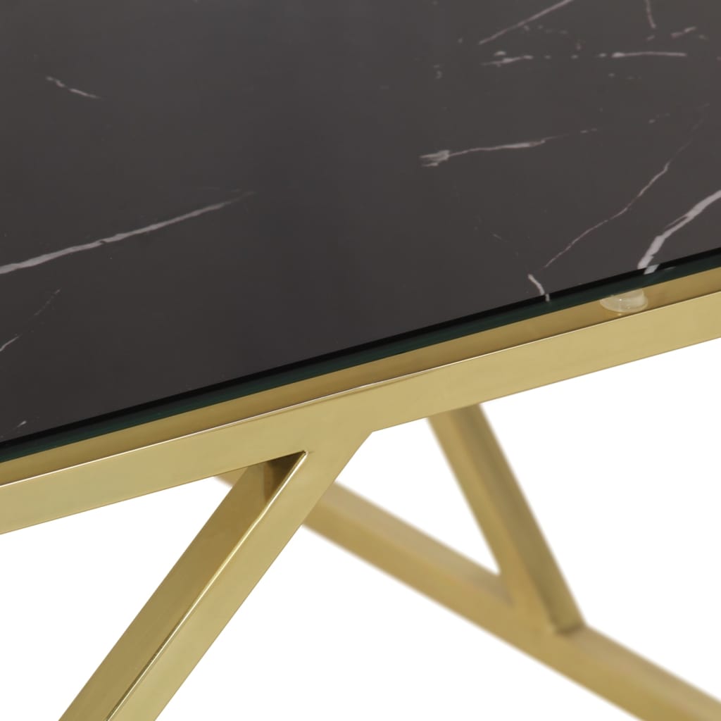 Salontafel roestvrijstaal en gehard glas goudkleurig is nu te koop bij PeponiXL, paradijselijk wonen!