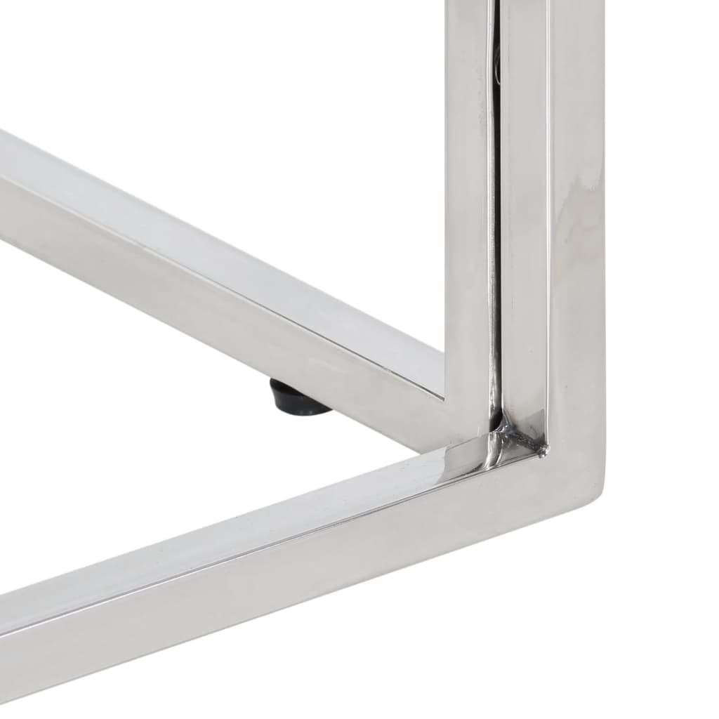 Salontafel roestvrijstaal en gehard glas zilverkleurig is nu te koop bij PeponiXL, paradijselijk wonen!