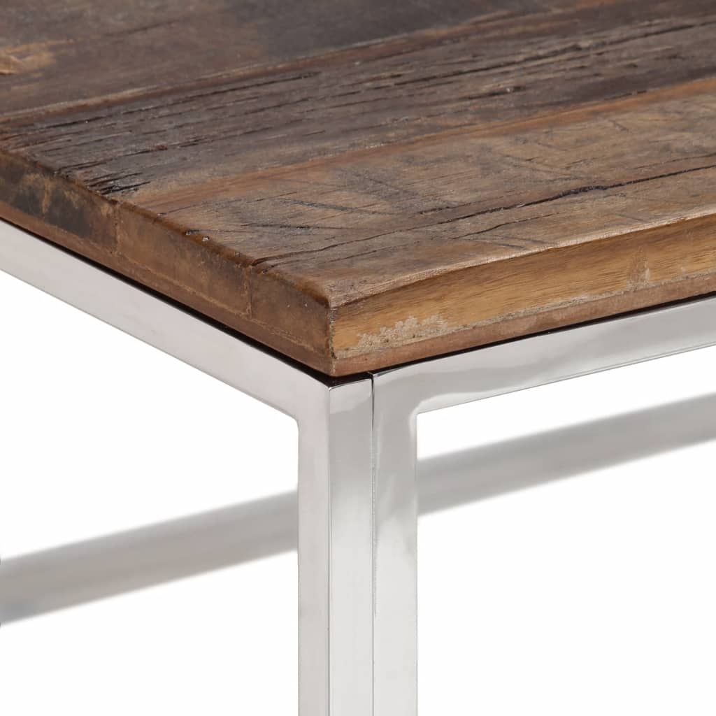 Salontafel roestvrij staal en massief bielshout zilverkleurig is nu te koop bij PeponiXL, paradijselijk wonen!