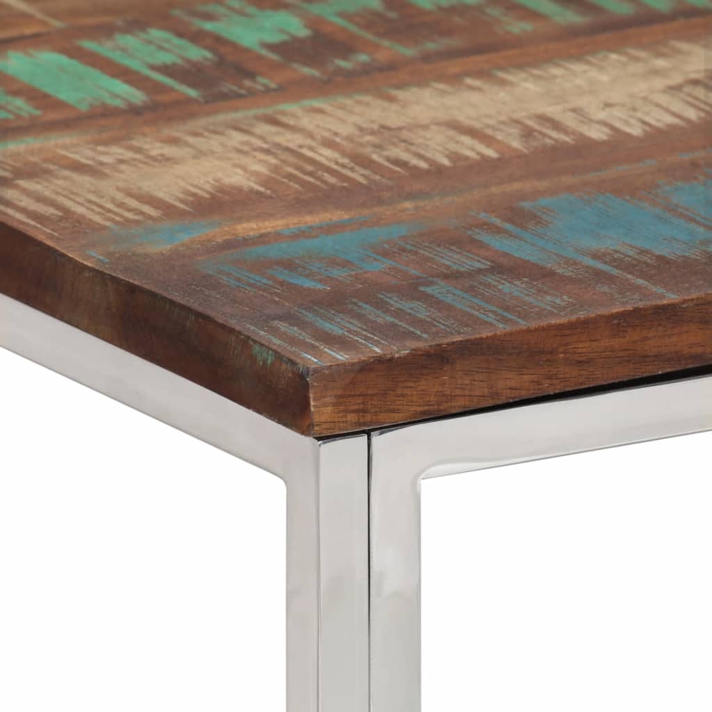 Salontafel roestvrij staal en massief gerecycled hout zilver is nu te koop bij PeponiXL, paradijselijk wonen!