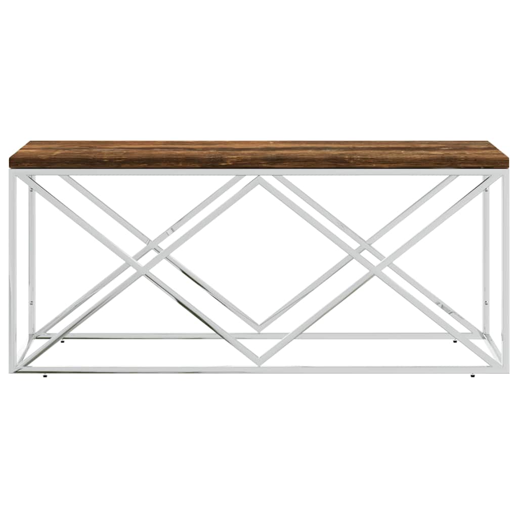 Salontafel roestvrij staal en massief hergebruikt hout is nu te koop bij PeponiXL, paradijselijk wonen!