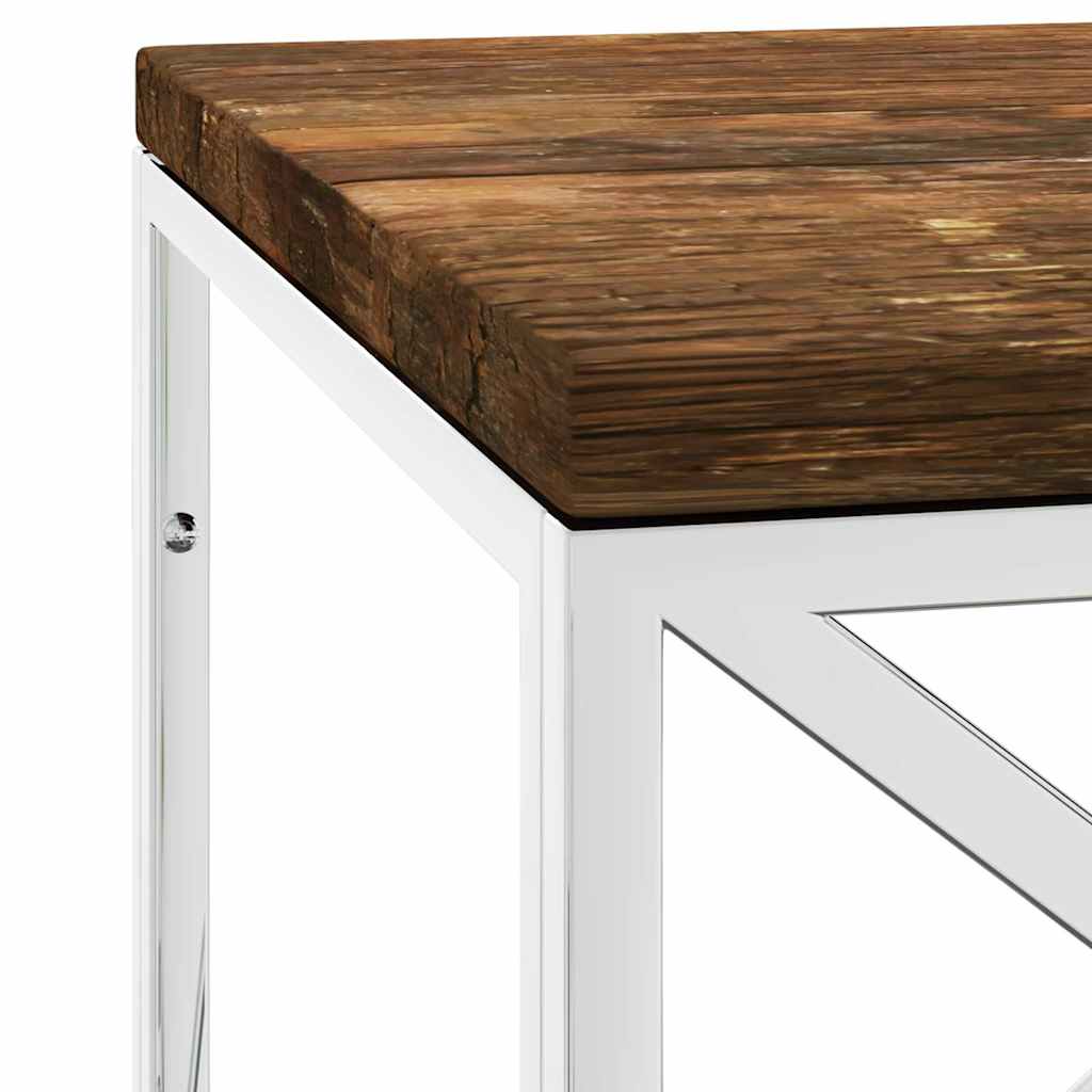 Salontafel roestvrij staal en massief hergebruikt hout is nu te koop bij PeponiXL, paradijselijk wonen!