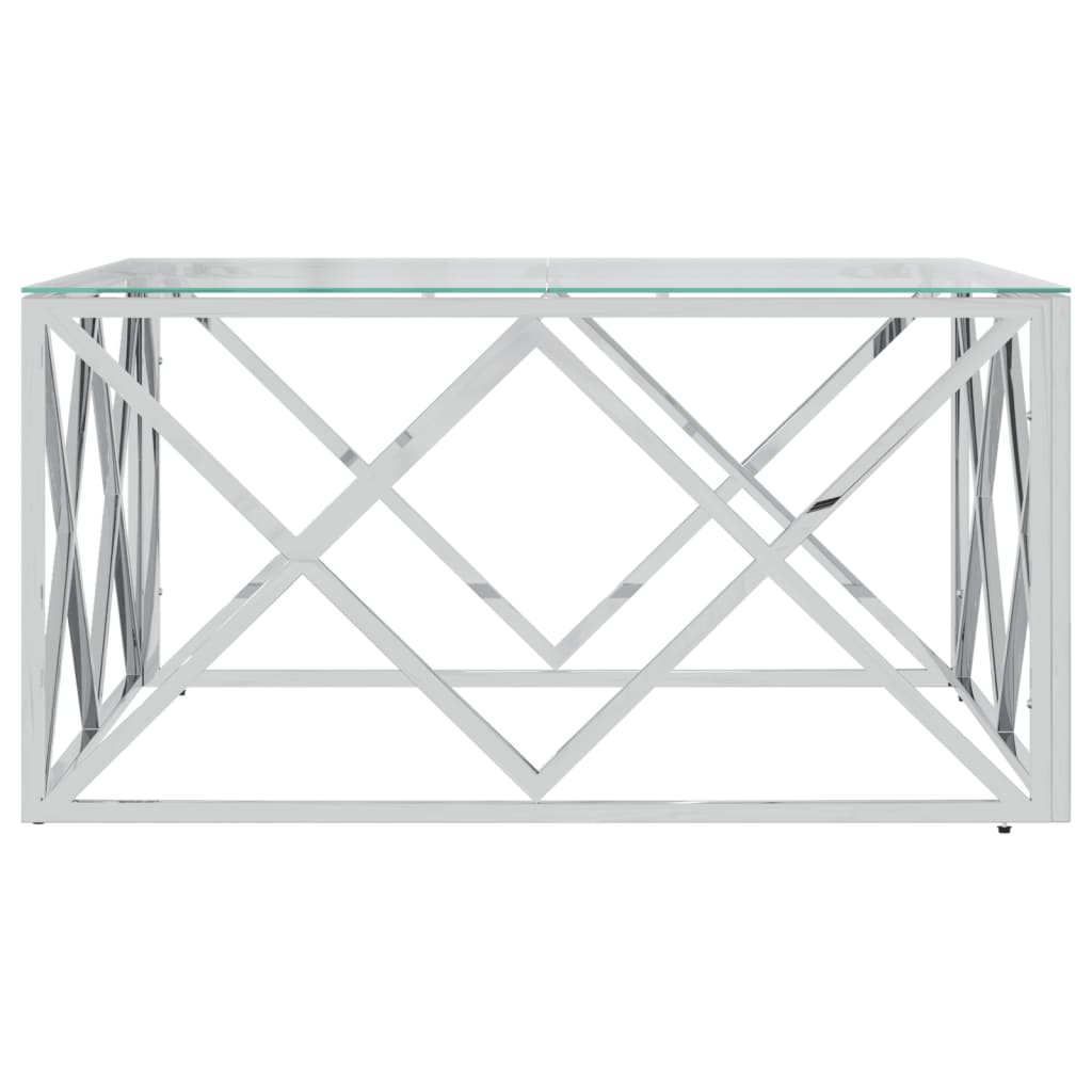 Salontafel 80x80x40 cm roestvrij staal en glas is nu te koop bij PeponiXL, paradijselijk wonen!