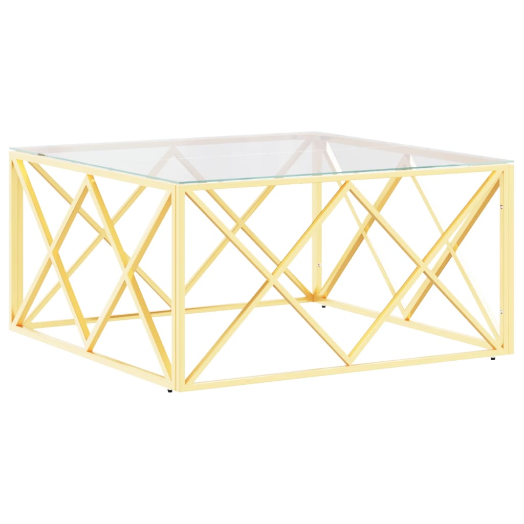 Salontafel 80x80x40 cm roestvrij staal en glas is nu te koop bij PeponiXL, paradijselijk wonen!