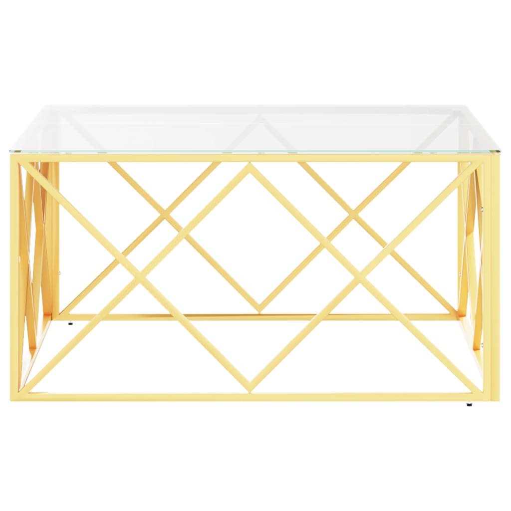 Salontafel 80x80x40 cm roestvrij staal en glas is nu te koop bij PeponiXL, paradijselijk wonen!