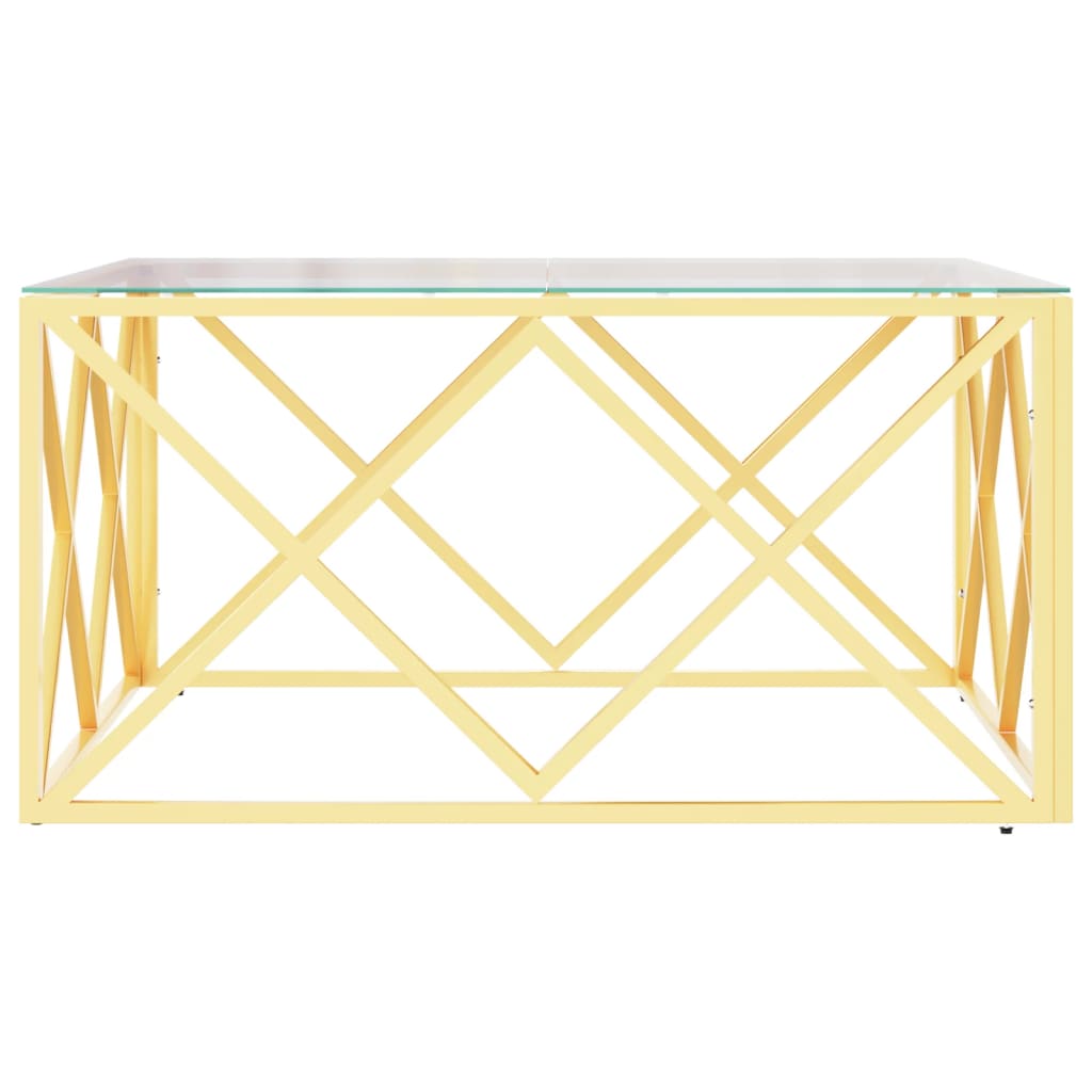 Salontafel 80x80x40 cm roestvrij staal en glas is nu te koop bij PeponiXL, paradijselijk wonen!