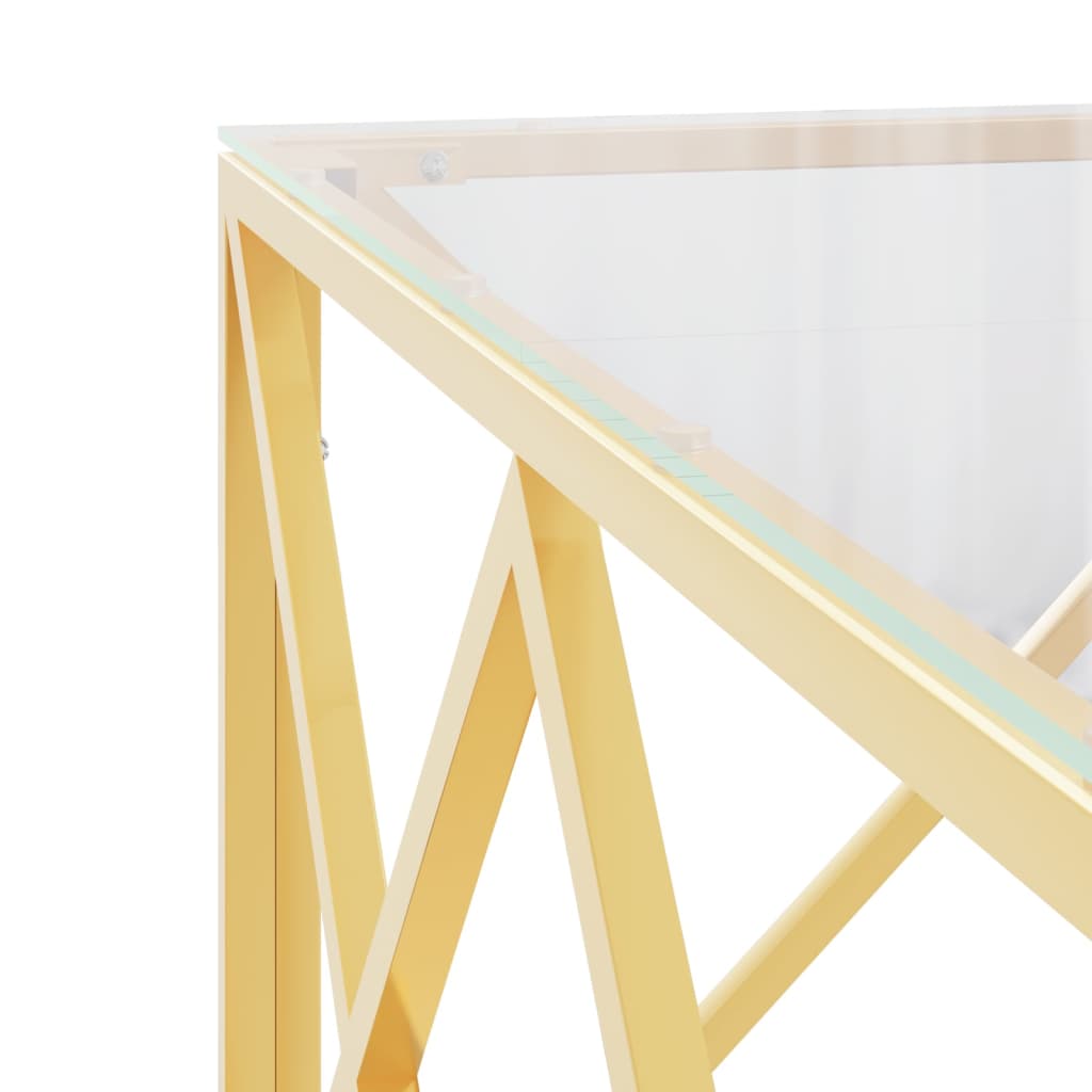 Salontafel 80x80x40 cm roestvrij staal en glas is nu te koop bij PeponiXL, paradijselijk wonen!