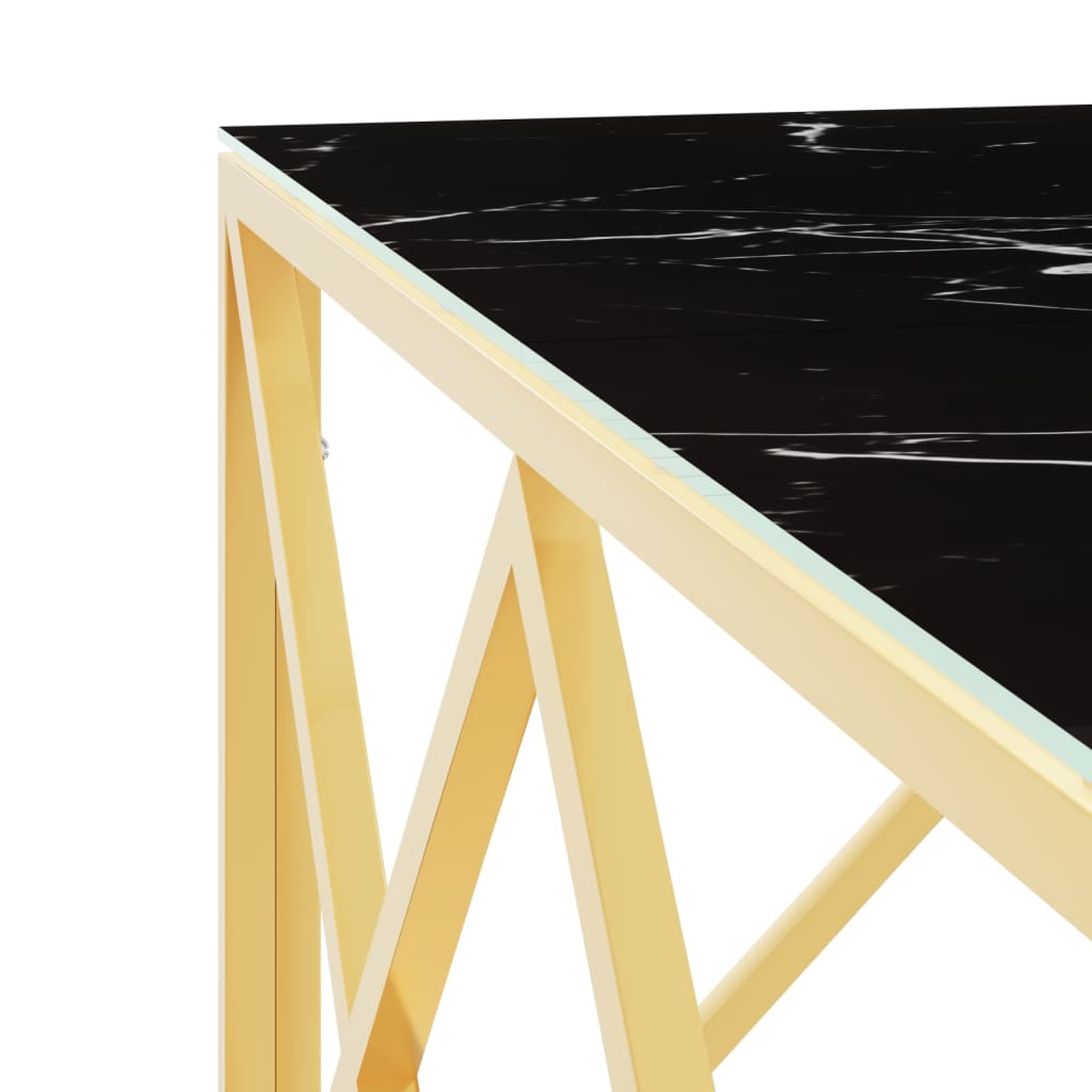 Salontafel 80x80x40 cm roestvrij staal en glas goudkleurig is nu te koop bij PeponiXL, paradijselijk wonen!