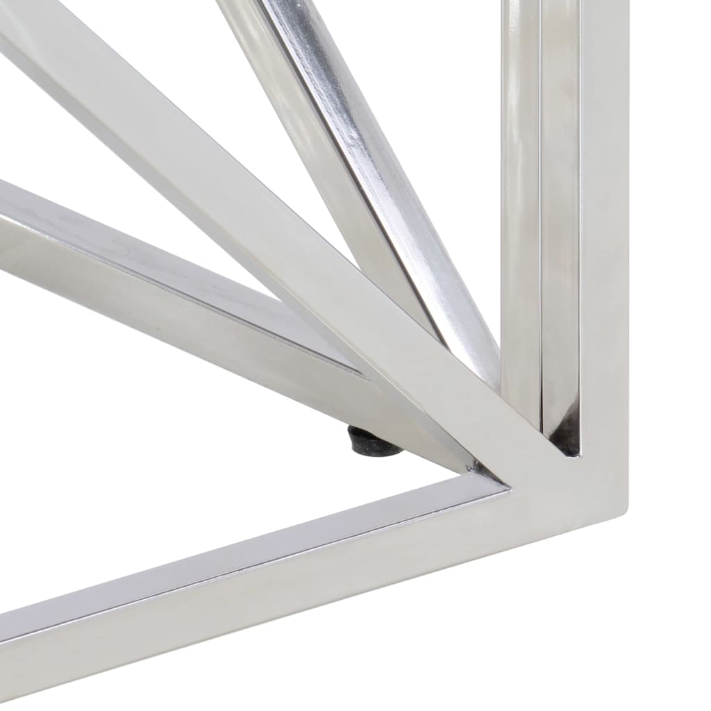 Salontafel roestvrijstaal en gehard glas zilverkleurig is nu te koop bij PeponiXL, paradijselijk wonen!