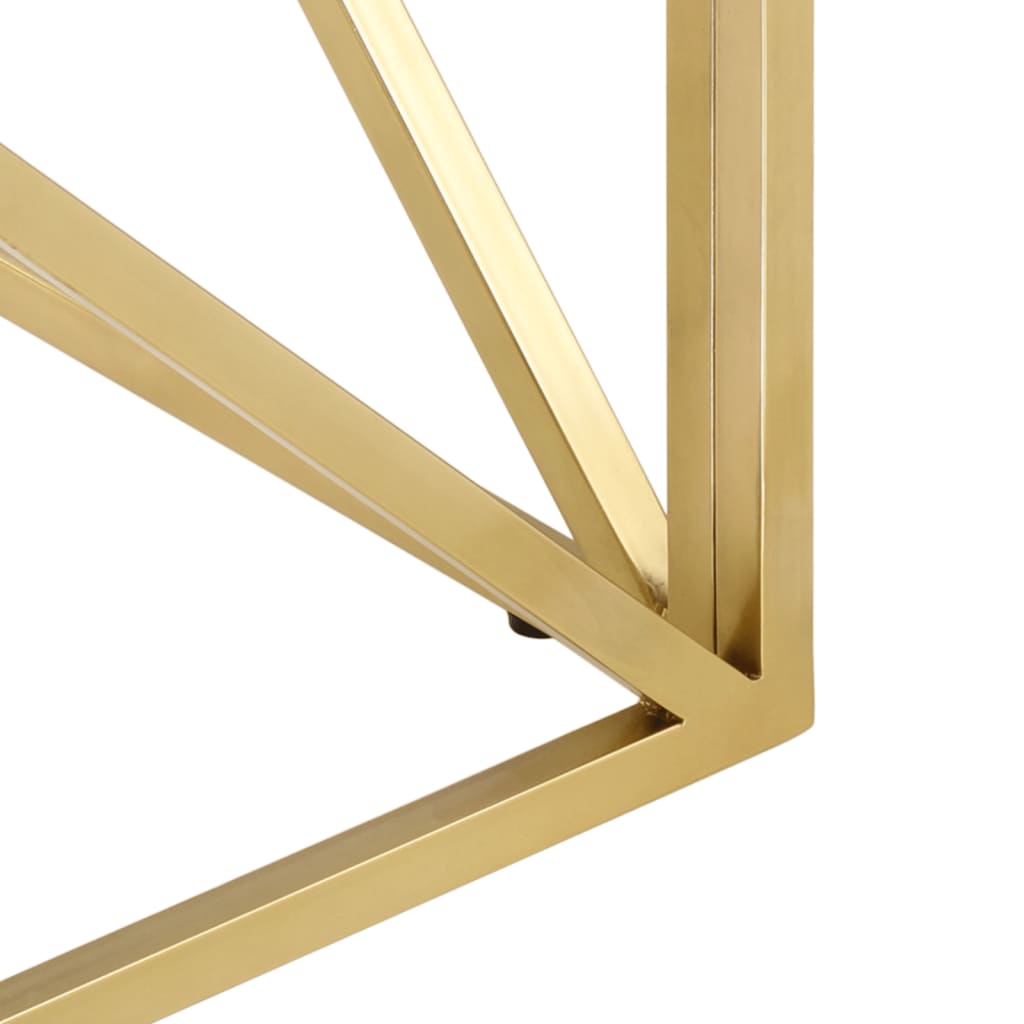 Salontafel roestvrijstaal en gehard glas goudkleurig is nu te koop bij PeponiXL, paradijselijk wonen!