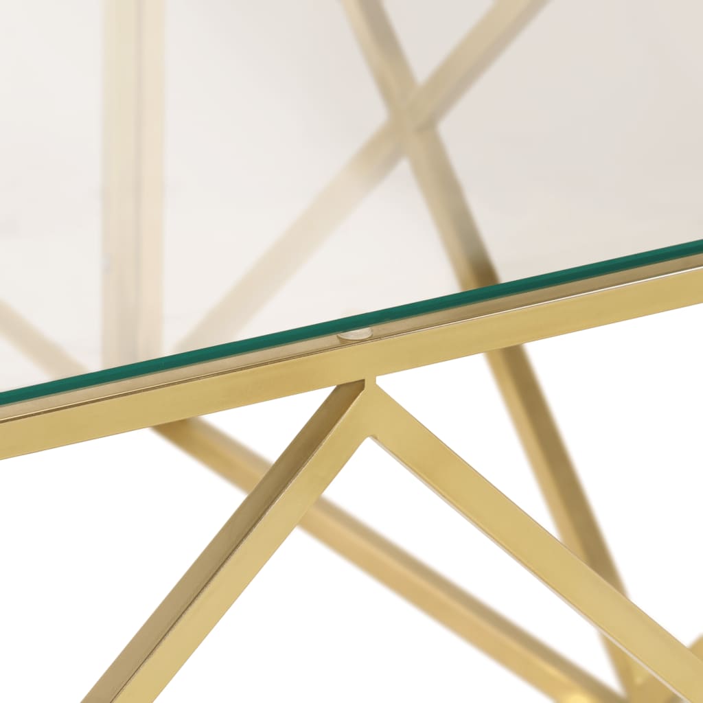 Salontafel roestvrijstaal en gehard glas goudkleurig is nu te koop bij PeponiXL, paradijselijk wonen!
