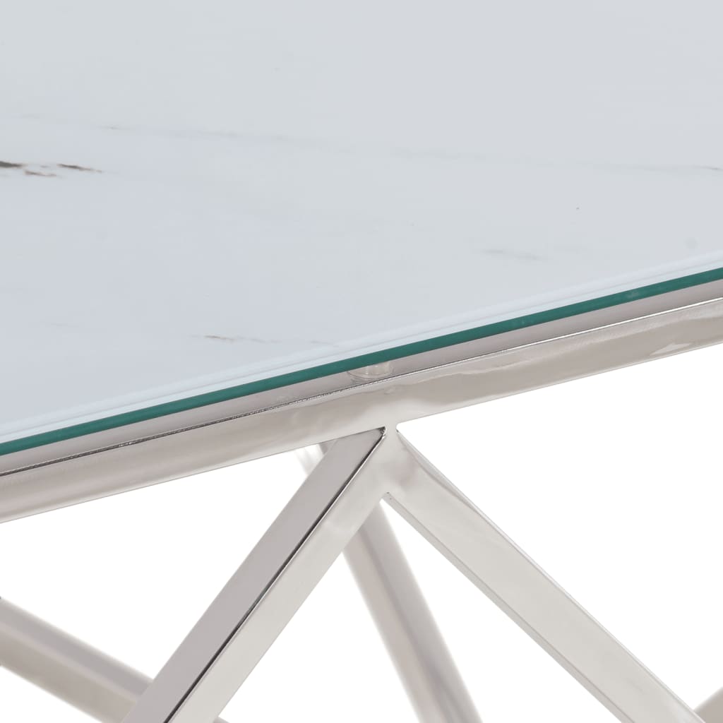 Salontafel roestvrijstaal en gehard glas zilverkleurig is nu te koop bij PeponiXL, paradijselijk wonen!