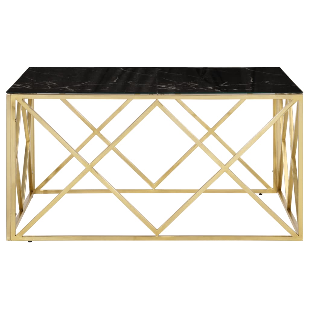 Salontafel roestvrijstaal en gehard glas goudkleurig is nu te koop bij PeponiXL, paradijselijk wonen!