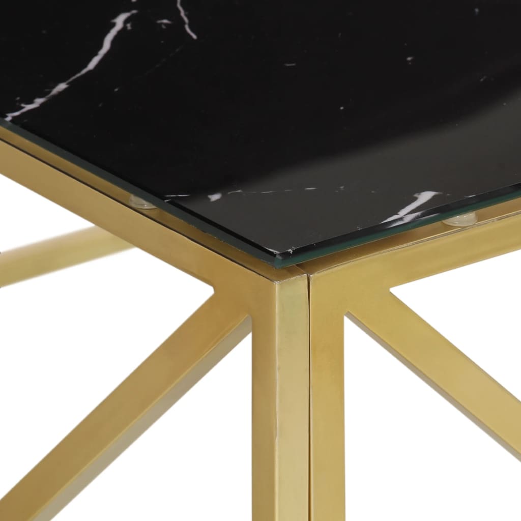 Salontafel roestvrijstaal en gehard glas goudkleurig is nu te koop bij PeponiXL, paradijselijk wonen!