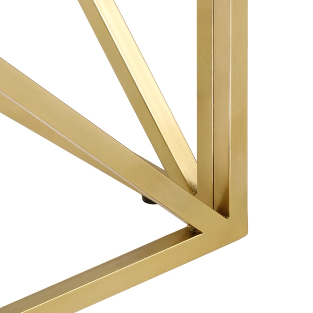 Salontafel roestvrijstaal en gehard glas goudkleurig is nu te koop bij PeponiXL, paradijselijk wonen!