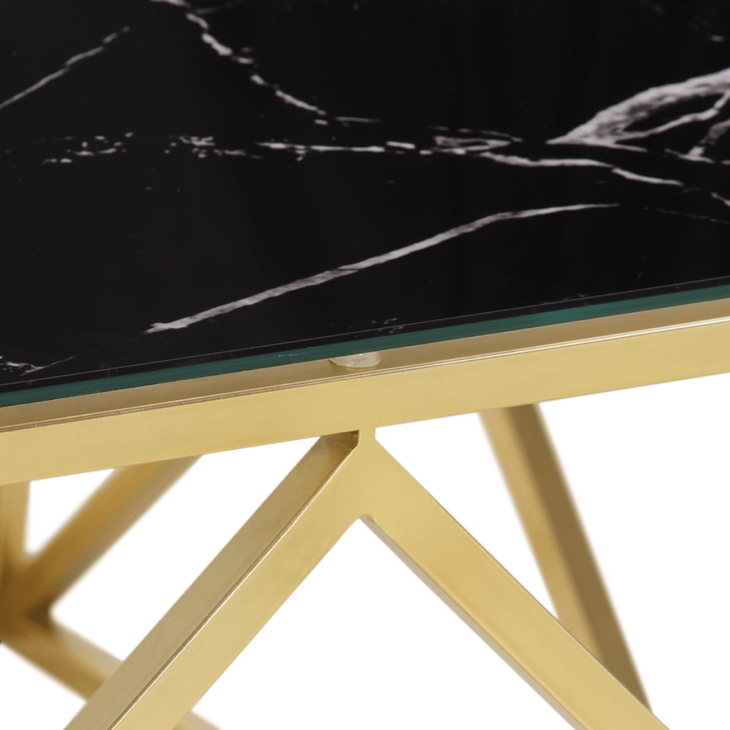 Salontafel roestvrijstaal en gehard glas goudkleurig is nu te koop bij PeponiXL, paradijselijk wonen!