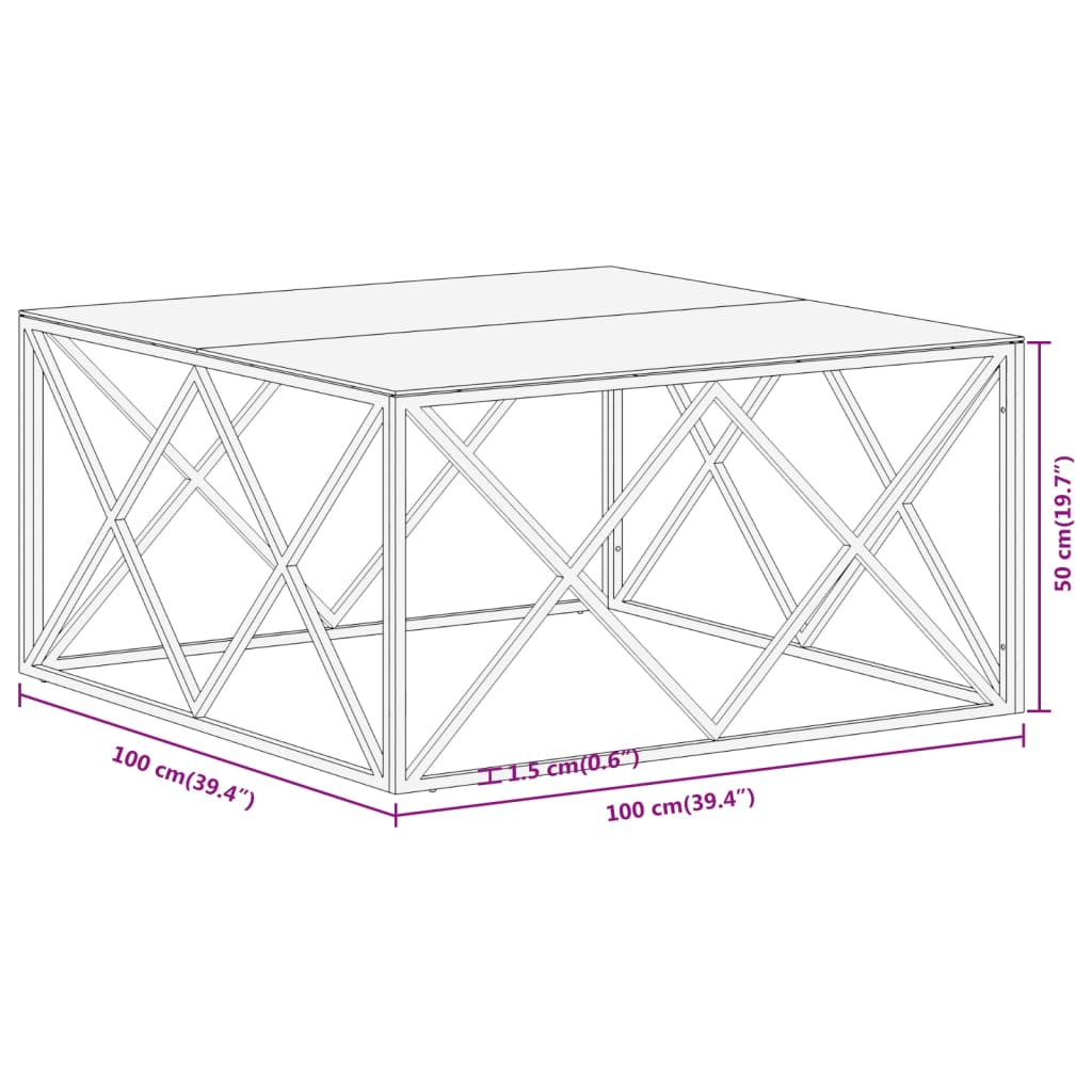 Salontafel roestvrijstaal en gehard glas goudkleurig is nu te koop bij PeponiXL, paradijselijk wonen!