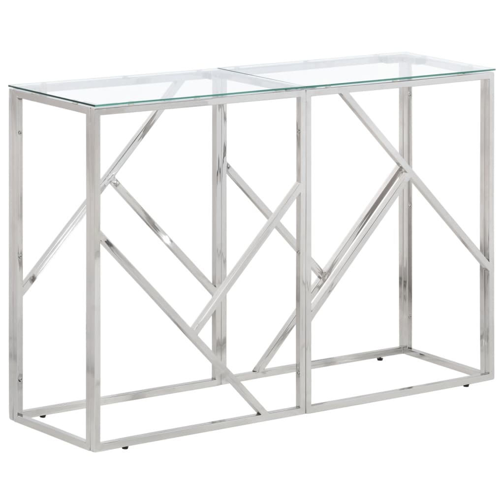 Wandtafel roestvrijstaal en gehard glas zilverkleurig is nu te koop bij PeponiXL, paradijselijk wonen!