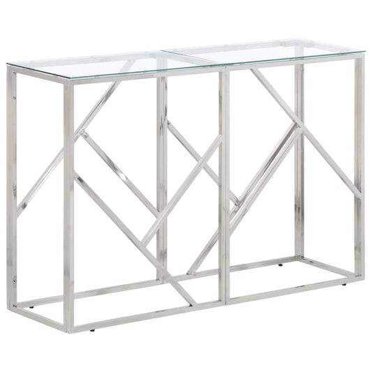 Wandtafel roestvrijstaal en gehard glas zilverkleurig is nu te koop bij PeponiXL, paradijselijk wonen!