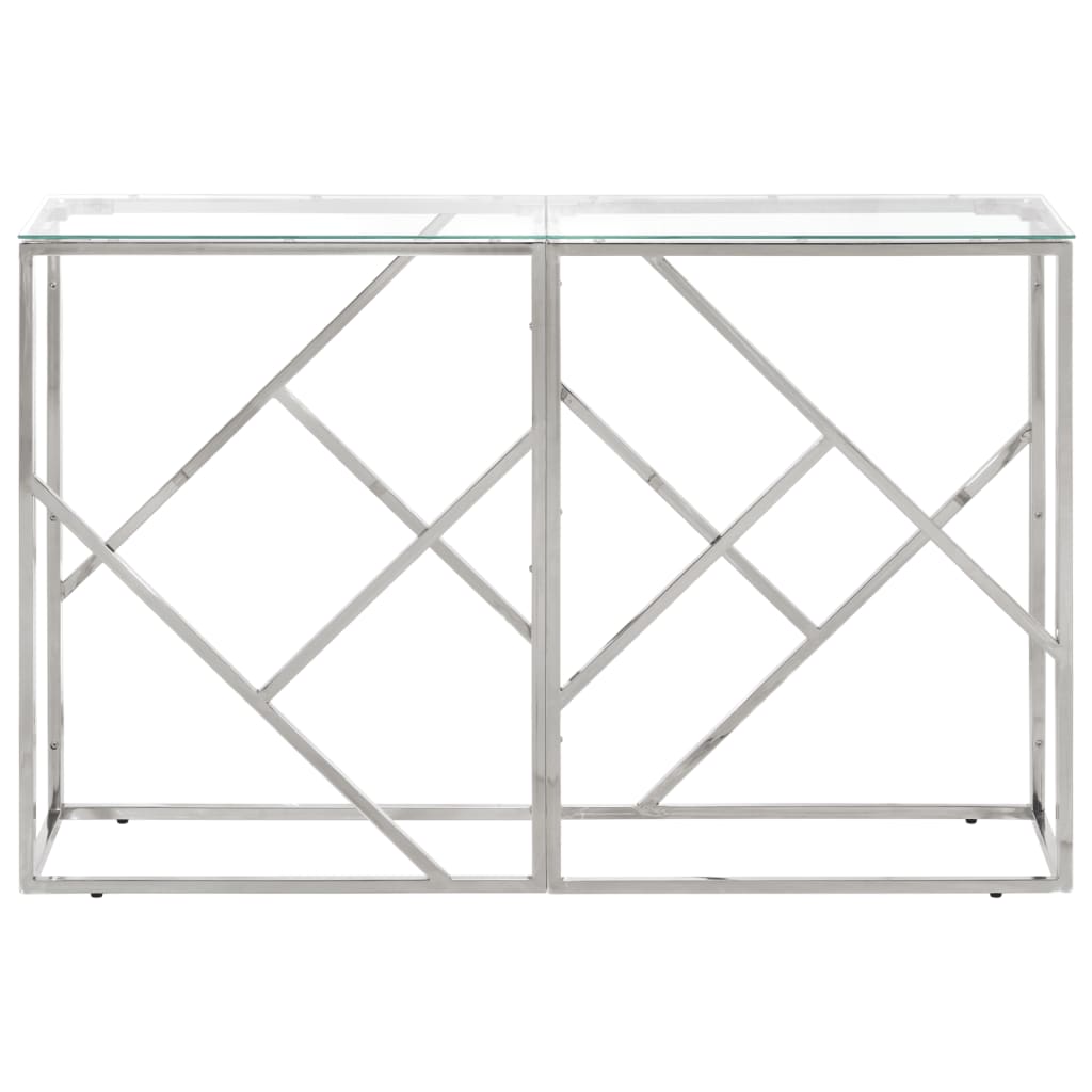 Wandtafel roestvrijstaal en gehard glas zilverkleurig is nu te koop bij PeponiXL, paradijselijk wonen!