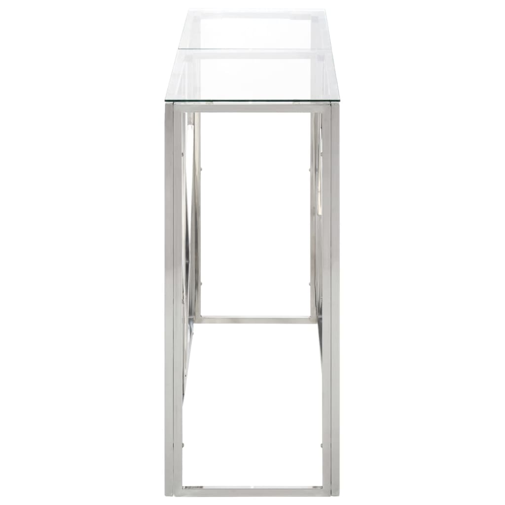 Wandtafel roestvrijstaal en gehard glas zilverkleurig is nu te koop bij PeponiXL, paradijselijk wonen!