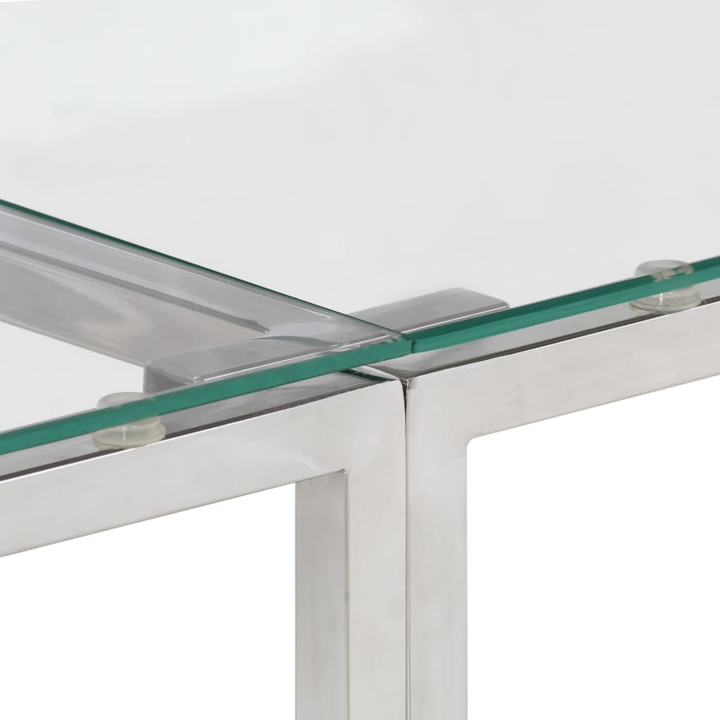 Wandtafel roestvrijstaal en gehard glas zilverkleurig is nu te koop bij PeponiXL, paradijselijk wonen!