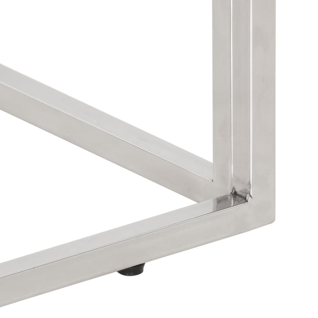 Wandtafel roestvrijstaal en gehard glas zilverkleurig is nu te koop bij PeponiXL, paradijselijk wonen!