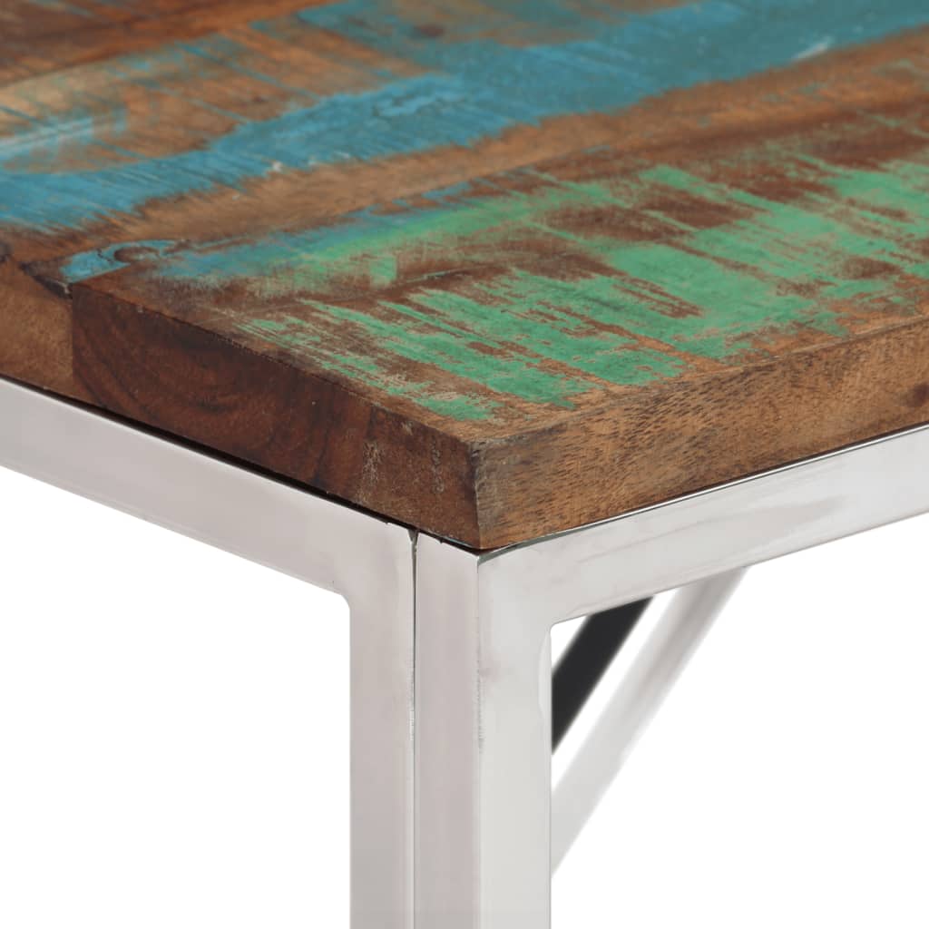 Wandtafel roestvrij staal en massief gerecycled hout zilver is nu te koop bij PeponiXL, paradijselijk wonen!