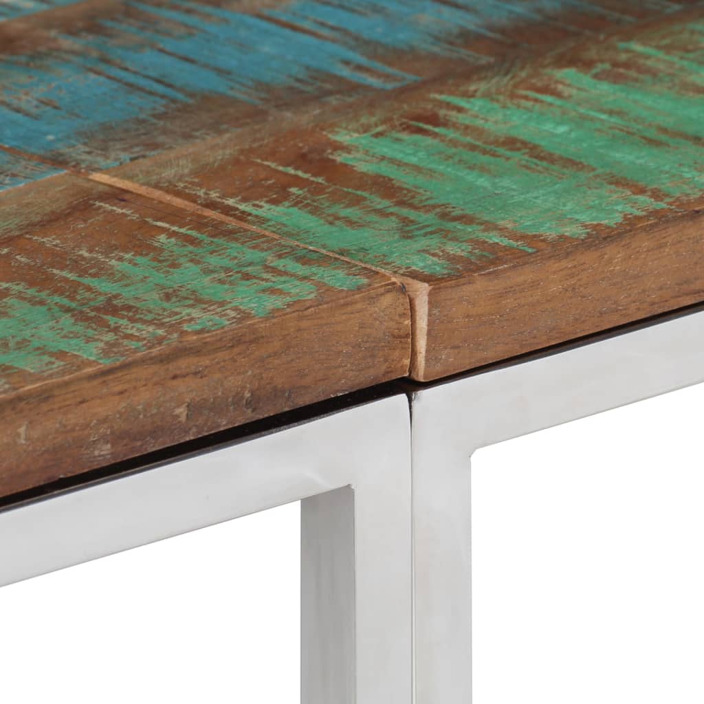 Wandtafel roestvrij staal en massief gerecycled hout zilver is nu te koop bij PeponiXL, paradijselijk wonen!