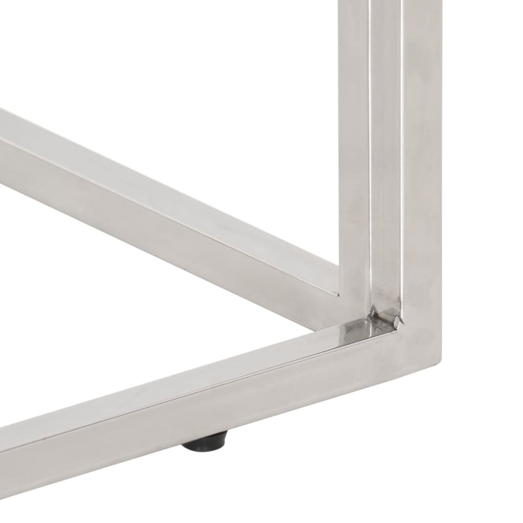Wandtafel roestvrij staal en massief gerecycled hout zilver is nu te koop bij PeponiXL, paradijselijk wonen!