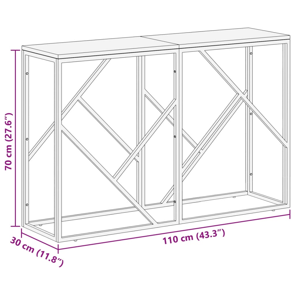 Wandtafel roestvrij staal en massief gerecycled hout zilver is nu te koop bij PeponiXL, paradijselijk wonen!