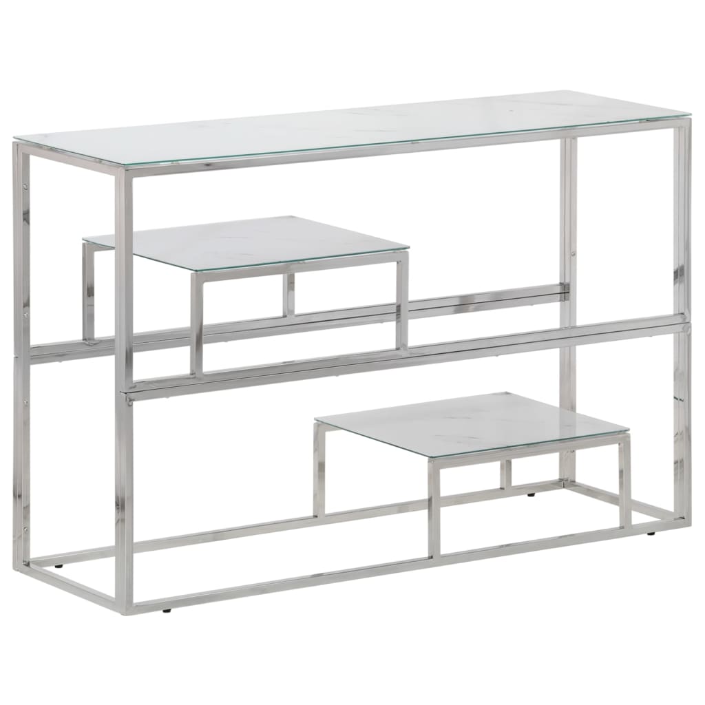 Wandtafel roestvrijstaal en gehard glas zilverkleurig is nu te koop bij PeponiXL, paradijselijk wonen!