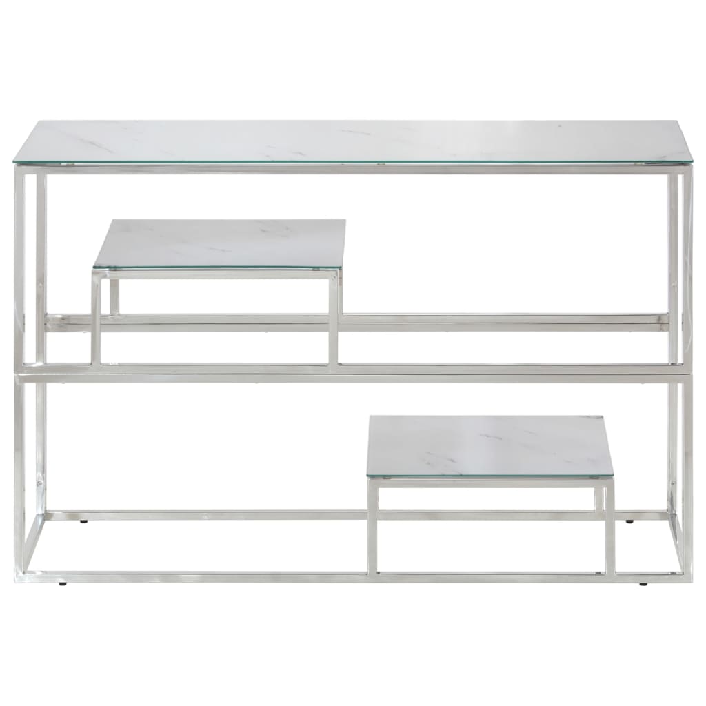Wandtafel roestvrijstaal en gehard glas zilverkleurig is nu te koop bij PeponiXL, paradijselijk wonen!