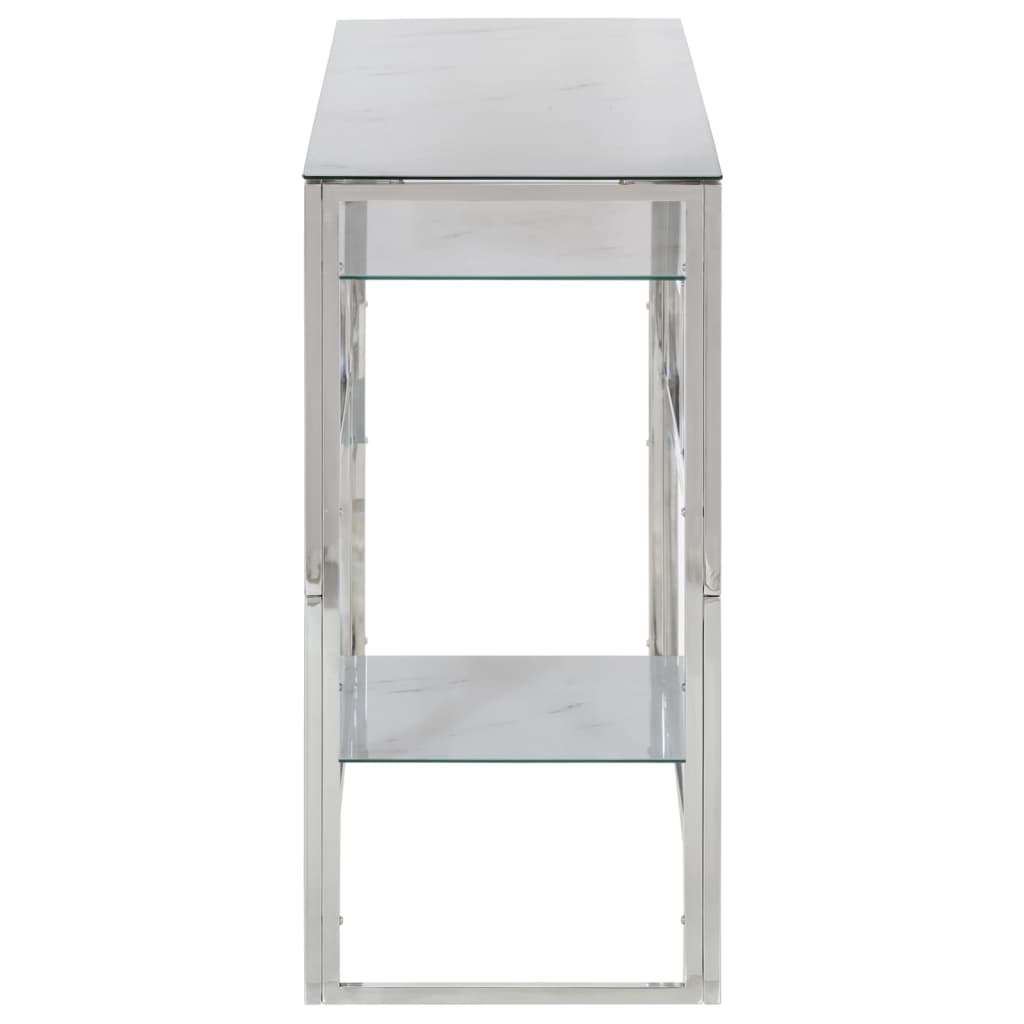 Wandtafel roestvrijstaal en gehard glas zilverkleurig is nu te koop bij PeponiXL, paradijselijk wonen!