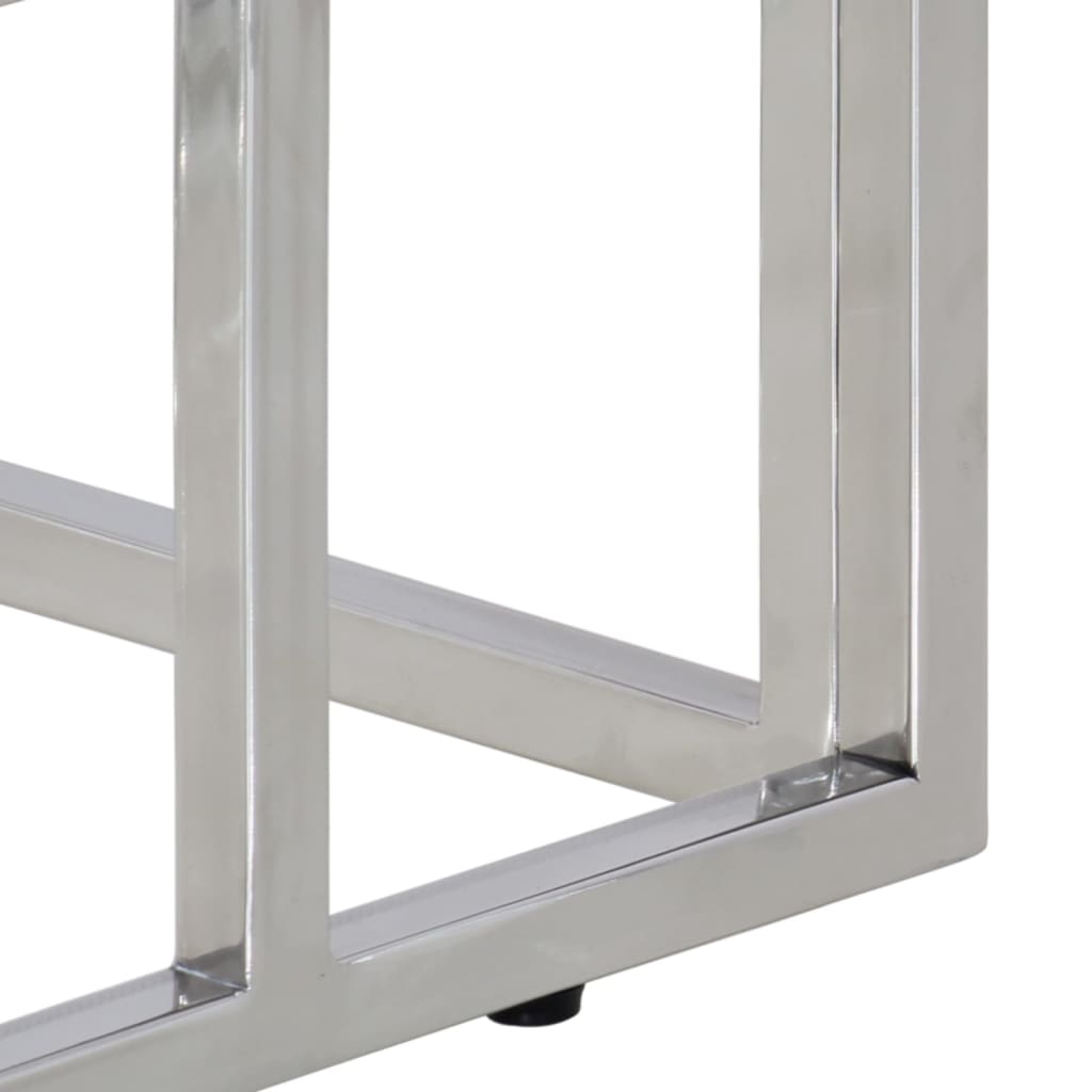 Wandtafel roestvrijstaal en gehard glas zilverkleurig is nu te koop bij PeponiXL, paradijselijk wonen!