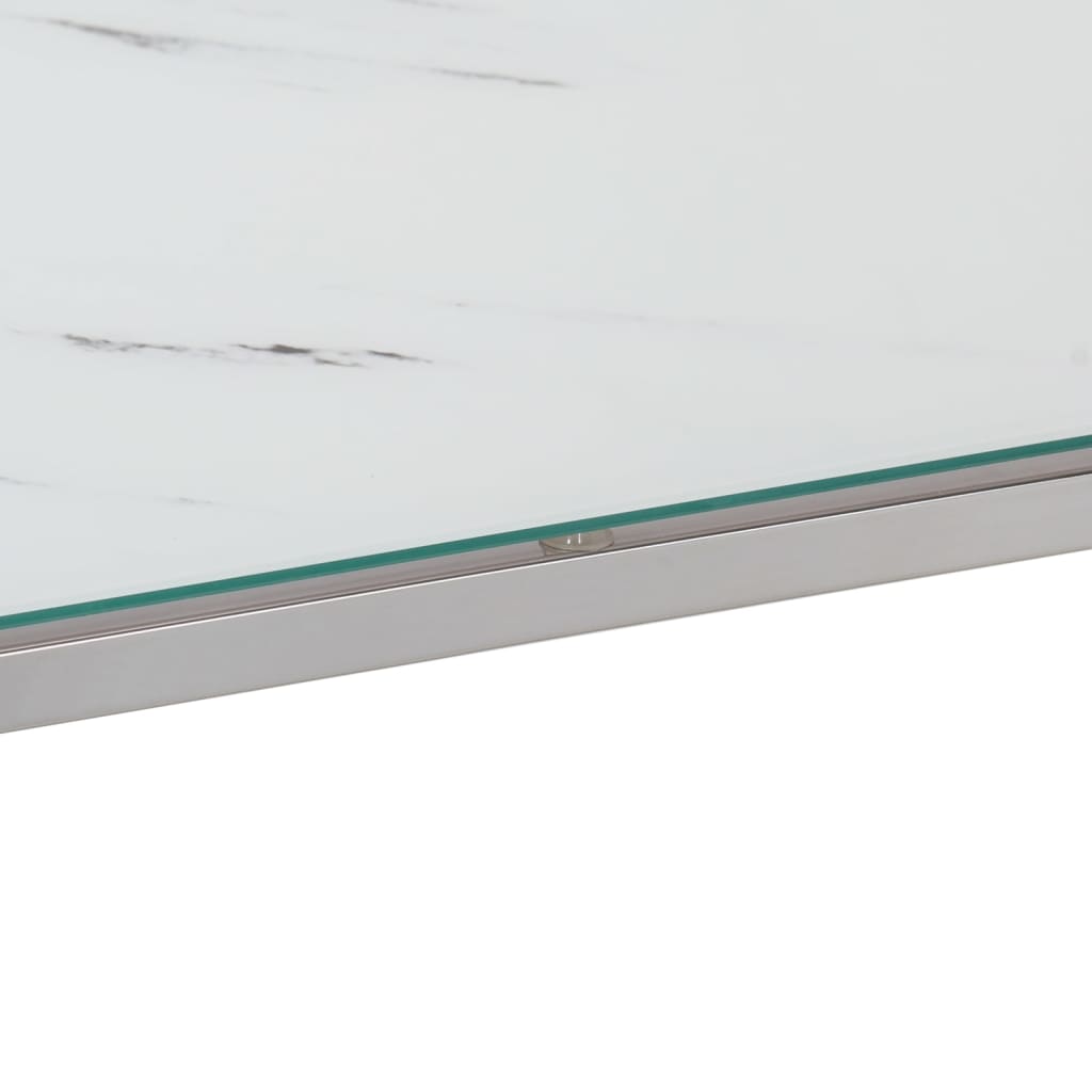 Wandtafel roestvrijstaal en gehard glas zilverkleurig is nu te koop bij PeponiXL, paradijselijk wonen!
