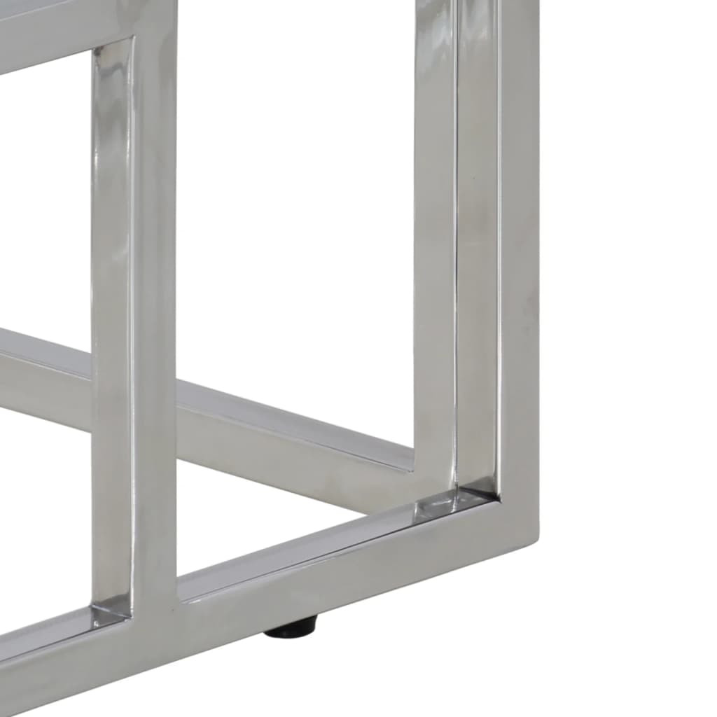 Wandtafel roestvrij staal en massief gerecycled hout zilver is nu te koop bij PeponiXL, paradijselijk wonen!