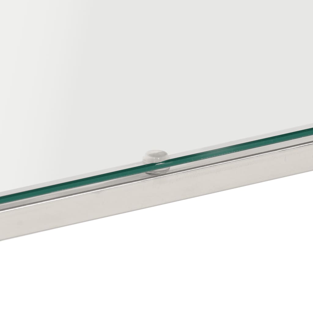 Salontafel roestvrijstaal en gehard glas zilverkleurig is nu te koop bij PeponiXL, paradijselijk wonen!