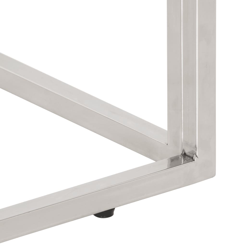 Salontafel roestvrijstaal en gehard glas zilverkleurig is nu te koop bij PeponiXL, paradijselijk wonen!