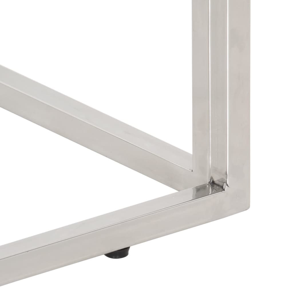Salontafel roestvrijstaal en gehard glas zilverkleurig is nu te koop bij PeponiXL, paradijselijk wonen!