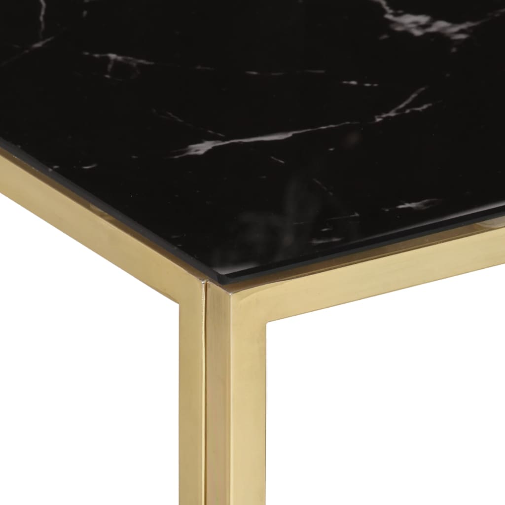 Salontafel roestvrijstaal en gehard glas goudkleurig is nu te koop bij PeponiXL, paradijselijk wonen!